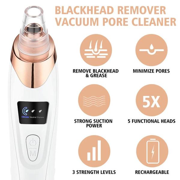 Advanced USB Rechargeable Blackhead & Pore Vacuum Cleaner – De Sleutel Tot Schone, Stralende Huid ✨💖
